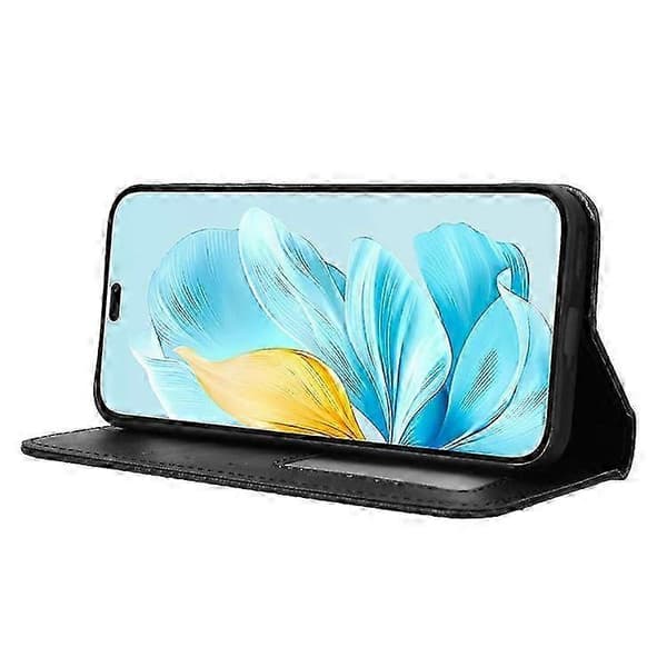 Plånbok Läderfodral med Ställ för Honor 200 Lite Black