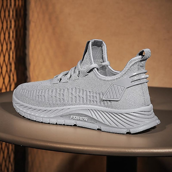 Herr Sports Löparskor Flygande Vävda Andningsbara Sneakers Frd5001 Gray EU 41
