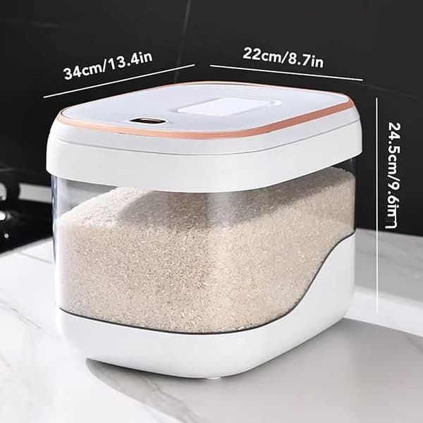 Spannmålsdispenser, Presstyp Rishink Stor Kapacitet Risförvaringsbehållare Torrfoderdispenser med Måttbehållare (10 kg)