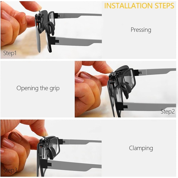 Clip-on solbriller 2-pakning, polariserte linser som passer over reseptbelagte briller, flip-up Style 1