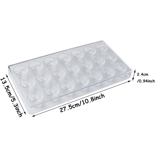 Transparent Chokoladeform, Polycarbonatform, Transparent DIY-form, 21 Rums 3D Transparent Polycarbonat Chokoladeform
