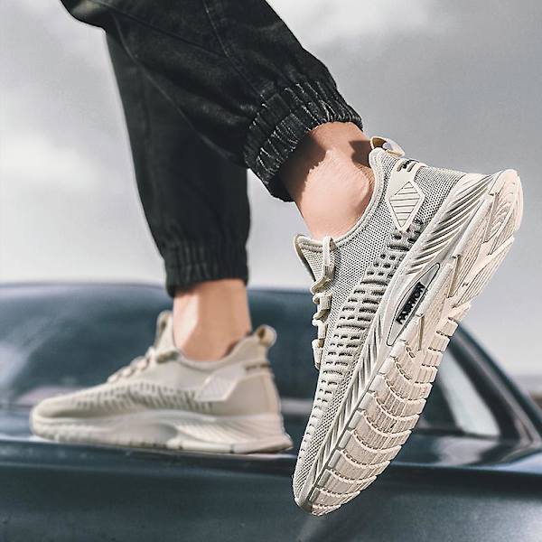 Herre Sports Løbesko Flyvende Vævet Åndbare Sneakers Frd5001 Beige EU 39