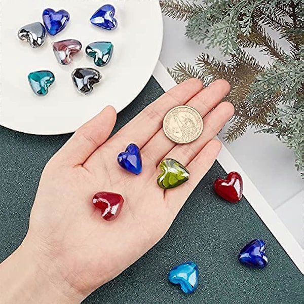 20 kpl 20 mm Sydänhelmet Käsintehdyt Lampwork-helmet Välihelmet Lashelmet Korujen valmistukseen Sekavärisiä