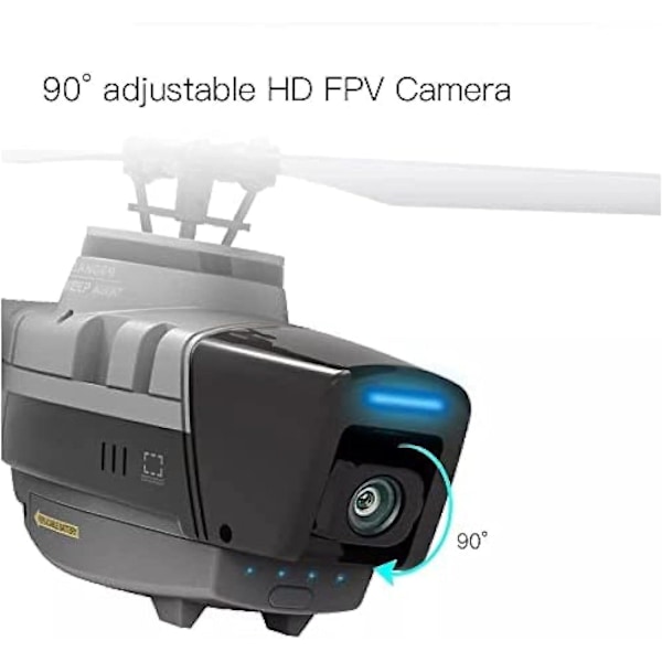 2.4G Fjernstyret Helikopter med 1080P Kamera, RC ERA 4CH 6-Akset Gyro, Altitude Hold, Optisk Flow Lokalisering, Flybarless RTF Helikopter