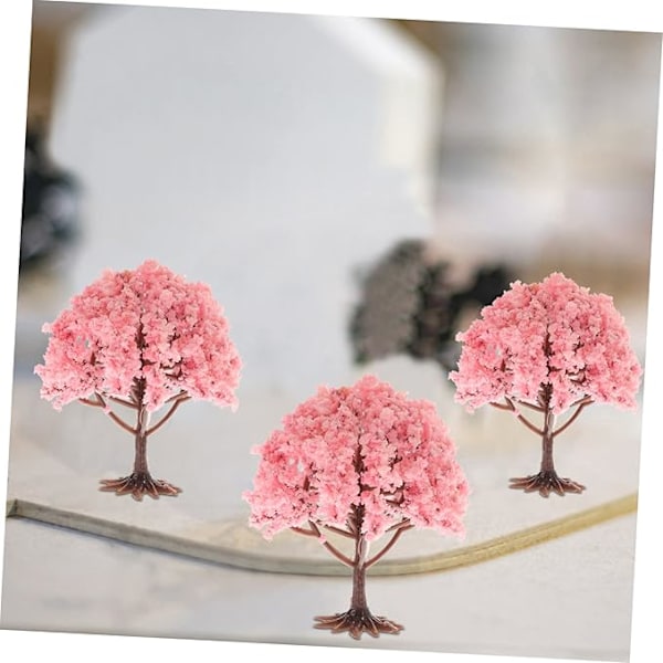 10 stk. miniature blomst træ model tog landskab arkitektur kirsebærblomst træer håndværk bygningsmodel landskab ornamenter
