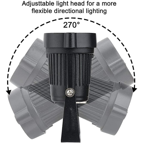 4 COB LED säädettävän kohdevalon sarja 5W 220V piikillä (kylmä valkoinen)