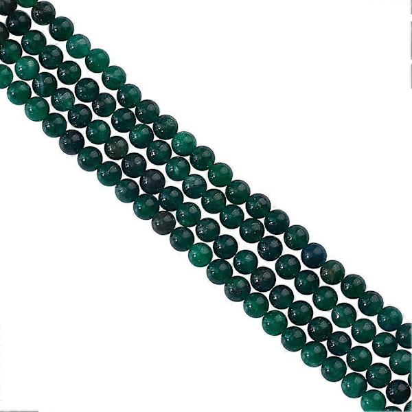 Omkring 128 stk Runde Smaragd Perler 6,5 mm Smaragd Kvarts Perler Naturlige Ædelstens Perler Runde Sten Perler Glatte Kugle Perler Løse Afstands Perler til DIY Smykker