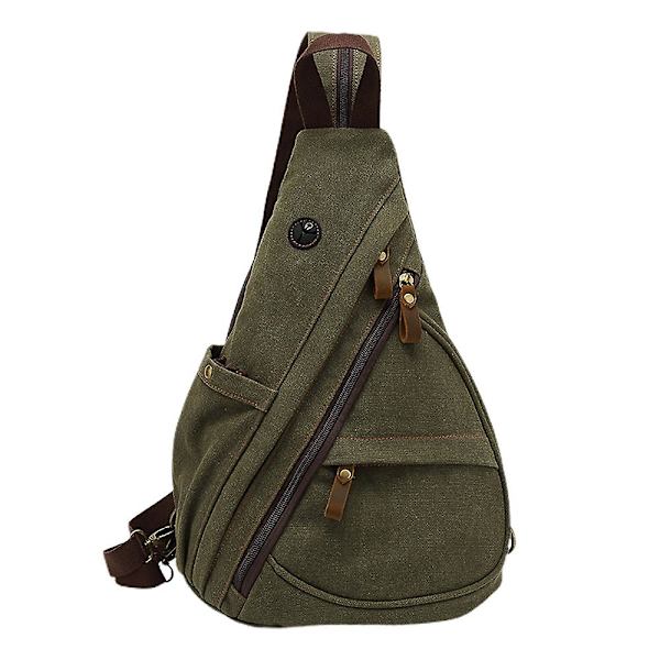 Canvas Axelväska - Liten Messenger Bag Axel Fritidsryggsäck Män Och Kvinnor green