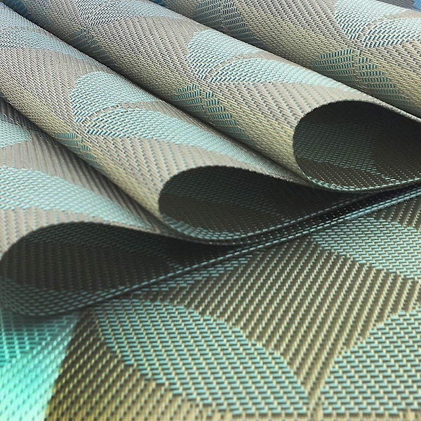 Pöytätabletit, lämmönkestävät pöytätabletit, tahroja hylkivät, liukumattomat, pestävät PVC-punotut vinyylipöytätabletit, liukuesteiset keittiön pöytämatot, 6 kpl - 30x45 cm (sininen)