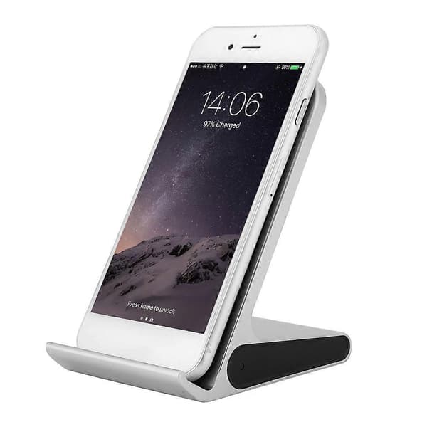 Mobiltelefon Trådløs Hurtiglading Stand Telefonlader for IphoneX S9 Note8 Sølv
