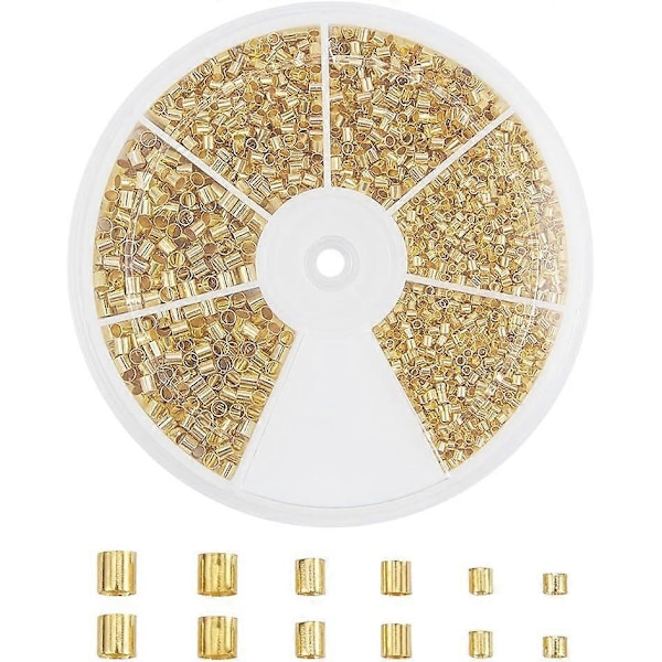 3000 st Brassrör Crimp Pärlor Sladdändlock Diameter