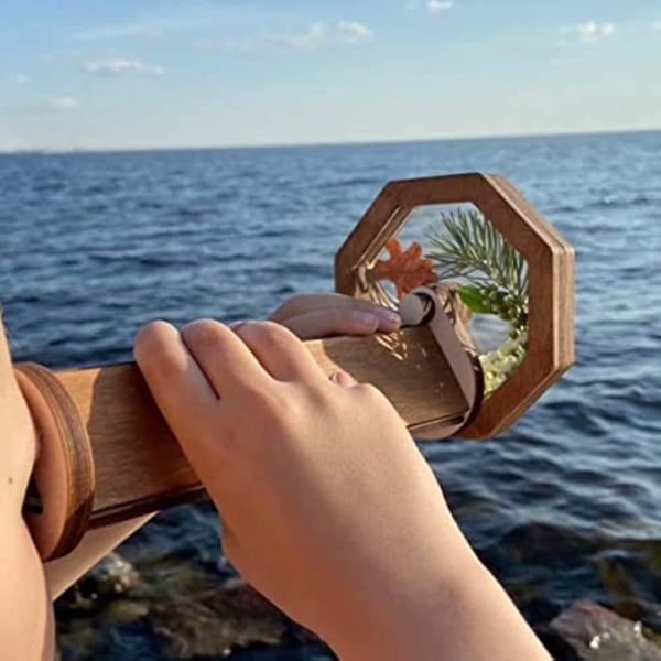 DIY Kalejdoskop Sæt Klassisk Kalejdoskop Lavesæt Børn Roterende Kalejdoskop Legetøj Træ Kalejdoskop Fuld af Blomster Håndlavet Kalejdoskop Chr