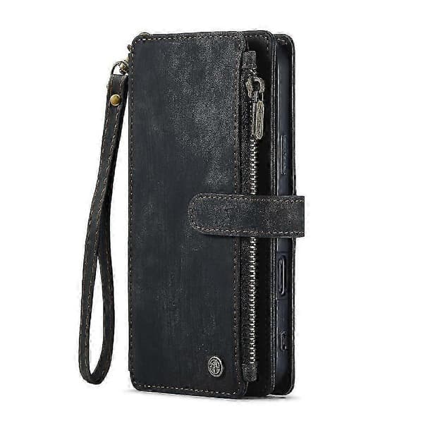 Flip Cover til iPhone 16 Plus med kortholder og rum til kørekort Black