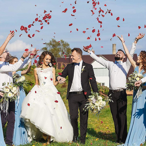 400 stk. Roseblader Blomsterblader For Bryllup Blomsterpikekurv Jubileumsfest Bordpynt Valentinsdekorasjon red