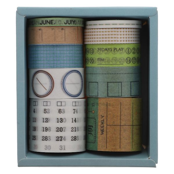 10 rullar självhäftande Washi-tejp Diy Notebook-tejp Prydnad Diy Washi-tejp 0.01X3.5X200CM