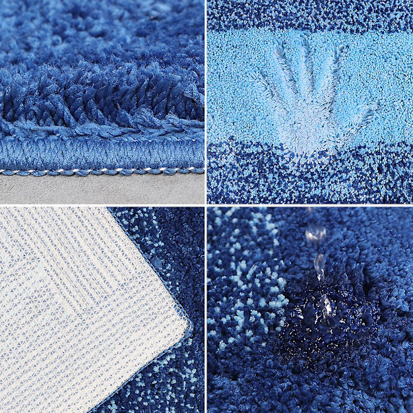 Luksus Badeværelsesmåtte, Ekstra Bløde og Absorberende Mikrofiber Bademåtter, Skridsikker Plysset Bademåtte, Maskinvask Tør, Bademåtter Til Badeværelse Fl grey 45x65cm