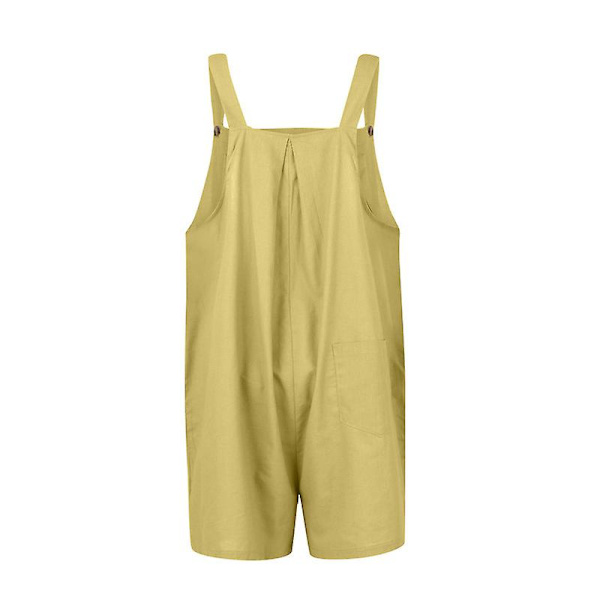 Dame Ærmeløs Justerbar Overalls Jumpsuit Yellow M