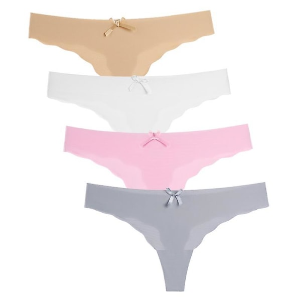 4 kpl naisten G-stringit seksikkäät alusvaatteet naisten alushousut muodikkaat saumattomat bikinit alusvaatteet t-back uudet matalat vyötäröllä naisten stringit 1 Xl