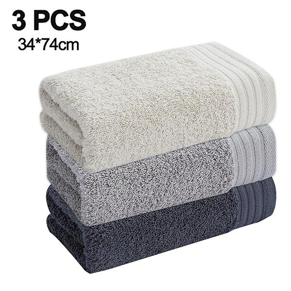 Handduksset med 3 handdukar 13,3\" X 29,5\" färg: mörkgrå | Ren bomull | Maskintvättbar hög absorptionsförmåga Combination 4