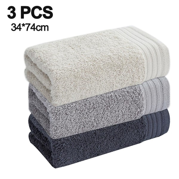 Set med 3 handdukar 13,3" X 29,5" färg: mörkgrå | Ren bomull | maskintvättbar hög absorptionsförmåga Combination 4