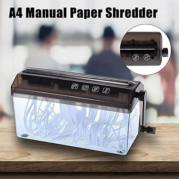 Manuell Makuleringsmaskin A4 Mini Håndmakuleringsmaskin Liten Kontormakuleringsmaskin Bordmodell Stripemakuleringsmaskin Bærbar Kontormaskin