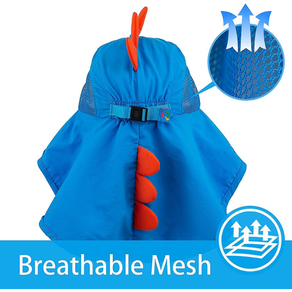 Solhatt for barn UPF 50+ Gutt Jente Beskyttelseshatt Bredbremmet Strandhatter med Mesh og Justerbar Hakestropp