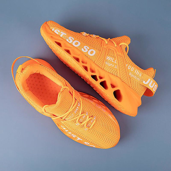 Män Kvinnor Sneakers Andas Löparskor Mode Sport Skor 3D003 Orange EU 47