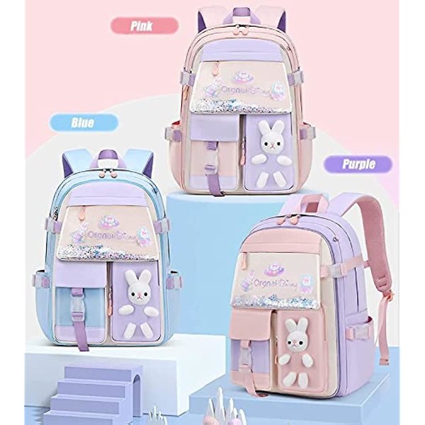 Bunny Ryggsäck Bad Bunny Ryggsäck Bunny Ryggsäck För Flickor För Skola Kawaii Flick Ryggsäck Pink L