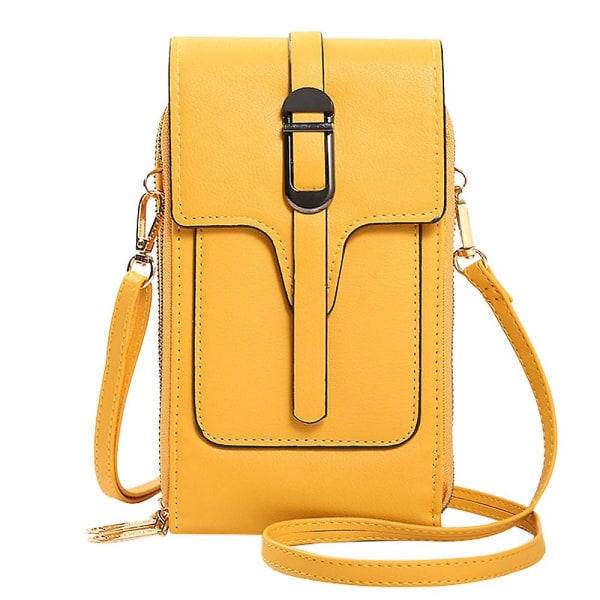 Pu Transparent Mobiltelefonväska med pekskärm Ny Trend Enkel Slung Bag Mobiltelefonväska yellow