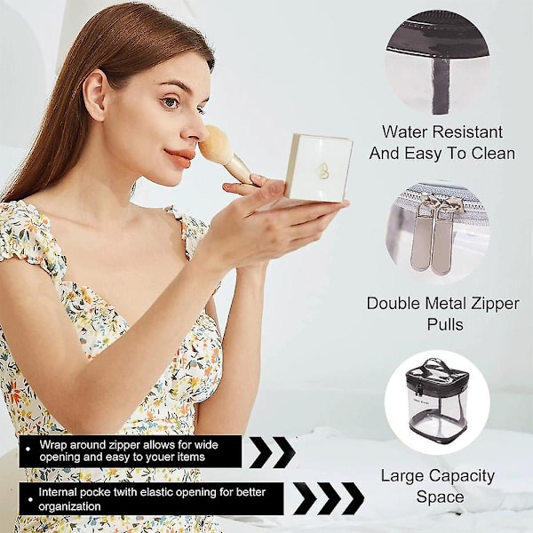 Värikäs Läpinäkyvä Kannettava Kosmetiikkalaukku, Kannettava, Vedenpitävä ja Suurikapasiteettinen, Valmistettu PVC:stä style4