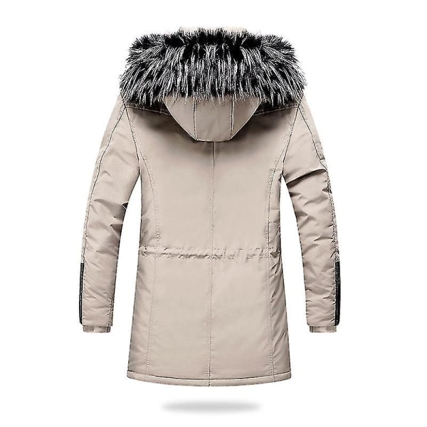 Miesten takki, valkoinen pehmotakki, talvitakki, puuvillatakki, hupullinen lämmin ulkotakki vetoketjulla 2XL Black