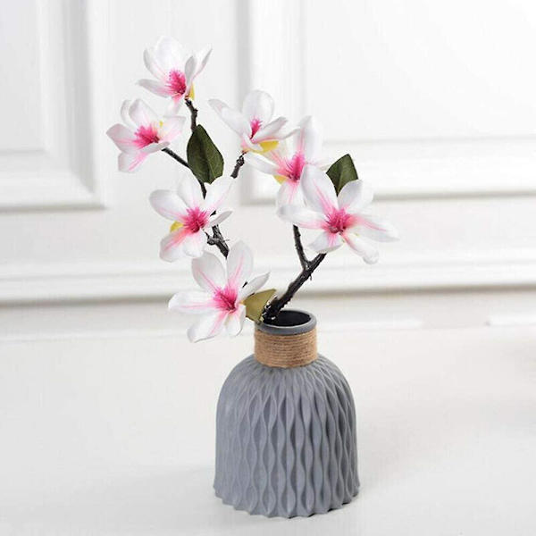 Plastvas  Liten vacker vas för blomsterarrangemang Dekorativa vaser för bröllop  Kontor  Bordsskiva  Fönster  Vardagsrum Grey