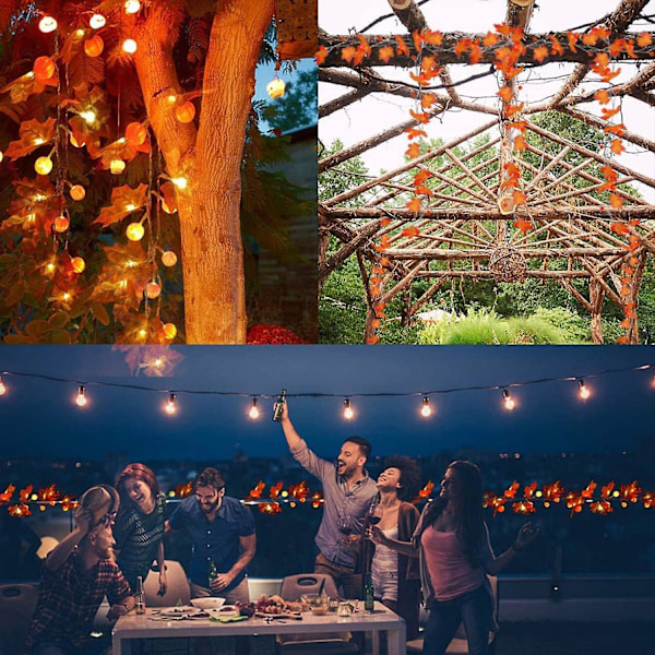 Tackgiving Maple Leaves 3M 20LED Ljuskedja, Höst Maple Leaves Ljuskedja, Höstdekorationer för Semester Höst Girlang Hem Inomhus Dekor