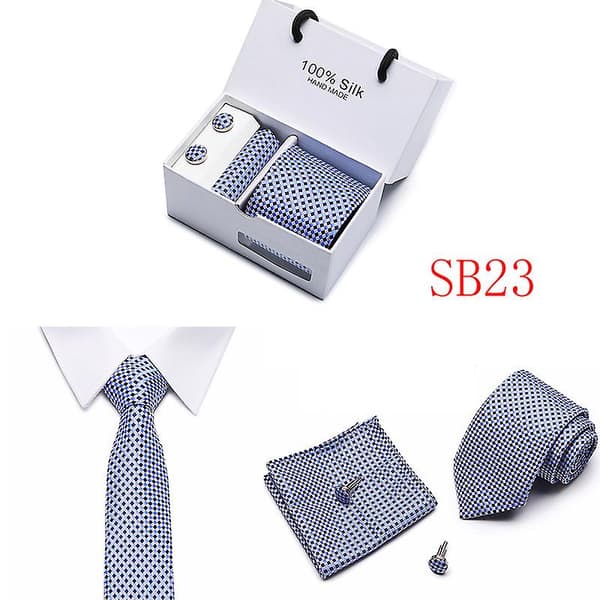 Herre Slips Spot Gaveæske 5 Dele Sæt Slips Business Formel Bryllupsslips B23