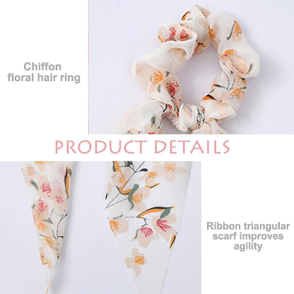 8 stk. Scrunchies med tørklæde til hårelastikker Chiffon Hårbånd Hestehaleholder Scrunchy til kvinder Style 1