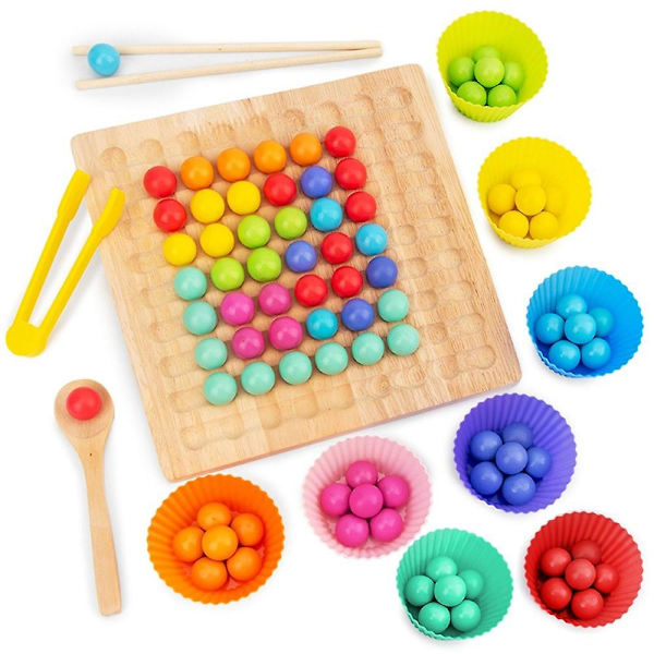 Färgglatt pusselspel i trä för barn - Logiskt spel - Smart spel - Pedagogisk leksak - Present till pojkar