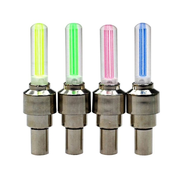 4 Pakke LED Sykkelhjul Lys, 4 Farger Vanntett Front- & Bakhjul LED Ventilhetter, LED Sykkelhjul Sikkerhetslys