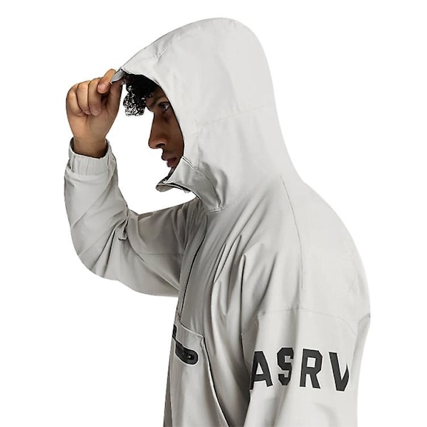 Vind- och vattenavvisande herrjacka med huva White 2XL