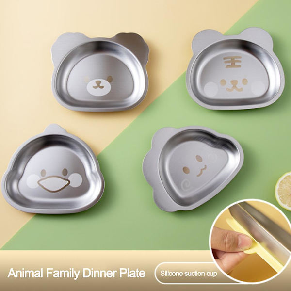 Toddler Rustfri Stål Silikone Sugekop Tallerken Elegant Gave Til Baby, Småbørn Og Børn style3