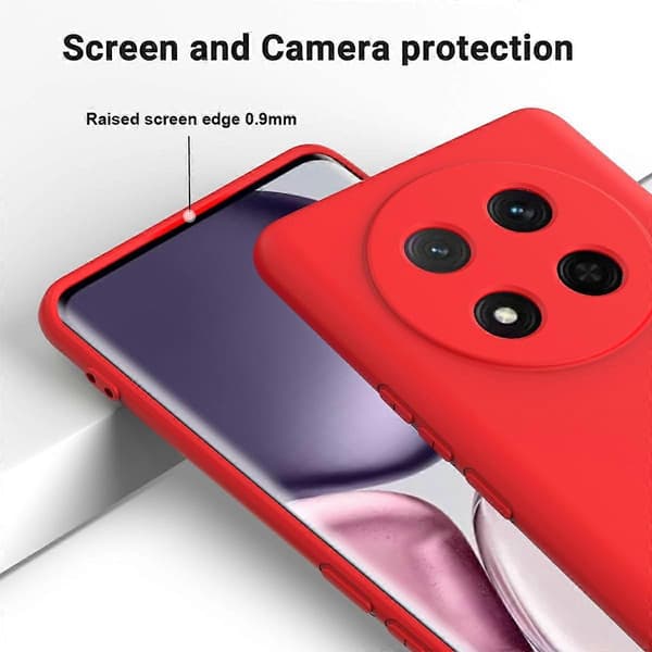 Flydende silikone telefoncover med håndrem til Honor Magic7 Lite 5G Red