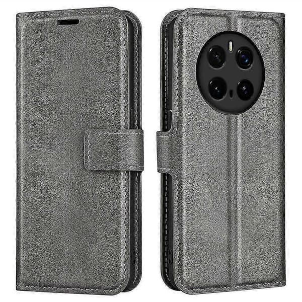For Honor Magic7 Pro 5g Stand Case Anti-scratch Kalvetekstur Læder Telefon Cover - Blå Grey