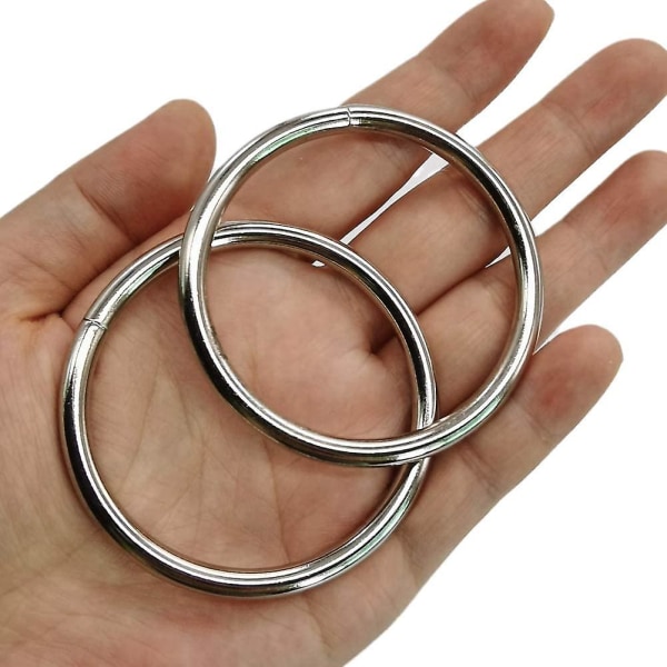 Metallringar 2 tum för växtupphängningar Stål Silver Ringar Metall Aros De Metal Para Macrame10 Pack 60mm Små Metall O-ringar