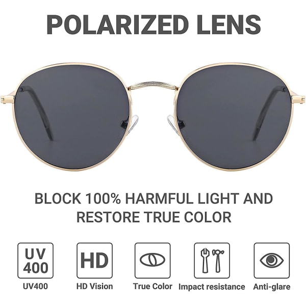 Klassilliset Polaroid Aurinkolasit Naisille ja Miehille UV400-Suojalla, Unisex Retro-Tyyli Ajamiseen, Matkustamiseen, Kalastukseen