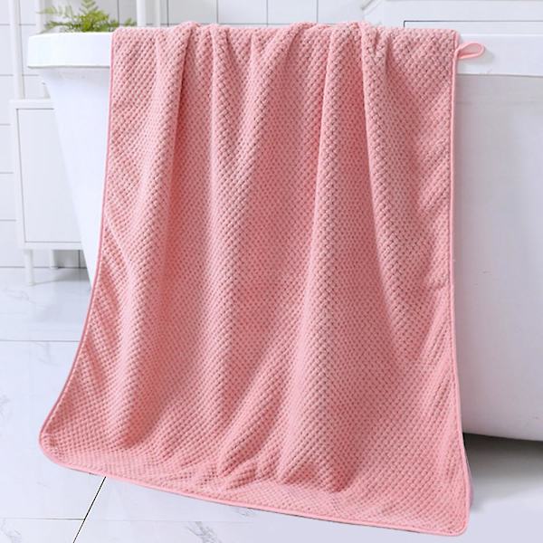 Hurtigtørkende Badehåndklesett (70*140cm) Svært Absorberende, Teksturert Vev Badehåndklær. (sett med 4, grønn) Pink
