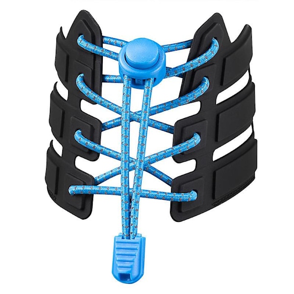 2 par elastiske snørebånd med hurtigudløsning - Hurtig snøresystem for unik komfort og stærkt hold (120 cm) blue2