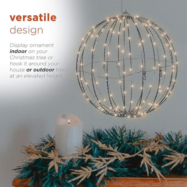 Utomhus/inomhus LED-julgranskulor, metallvarma LED-lampor för semesterdekor Warm light 25cm