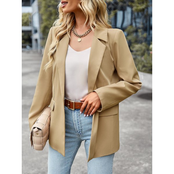 Uformell liten dress 2023 Vinter Allsidig jakke Profesjonell formell damekontorjakke Blazer khaki L
