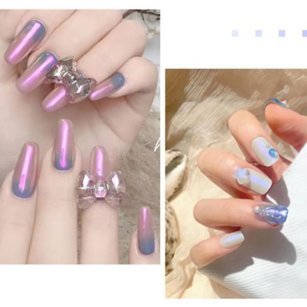 Nagelkonst Solid Magic Mirror Powder Aurora Powder, 6-färgskombination, Tillverkad av PET style  style3