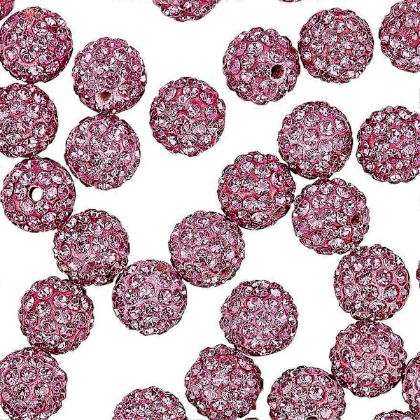 100kpl 10mm Fuksia Strassit Päällystetyt Disco Pallo Savihelmet Polymeerisavi Strassihelmet