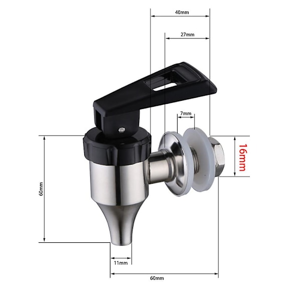 Øldispenser Udskiftningshane, Rustfri Tud i Rustfrit Stål, Nem Installation, Fremragende Kontinuerlig Flow 16mm
